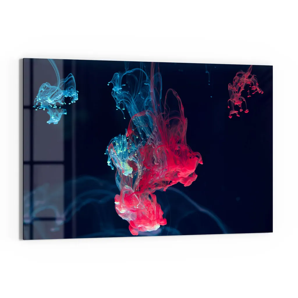 DEQORI Magnettafel Glas 90x60 cm 'Tintentropfen im Wasser' beschreibbar Whiteboard